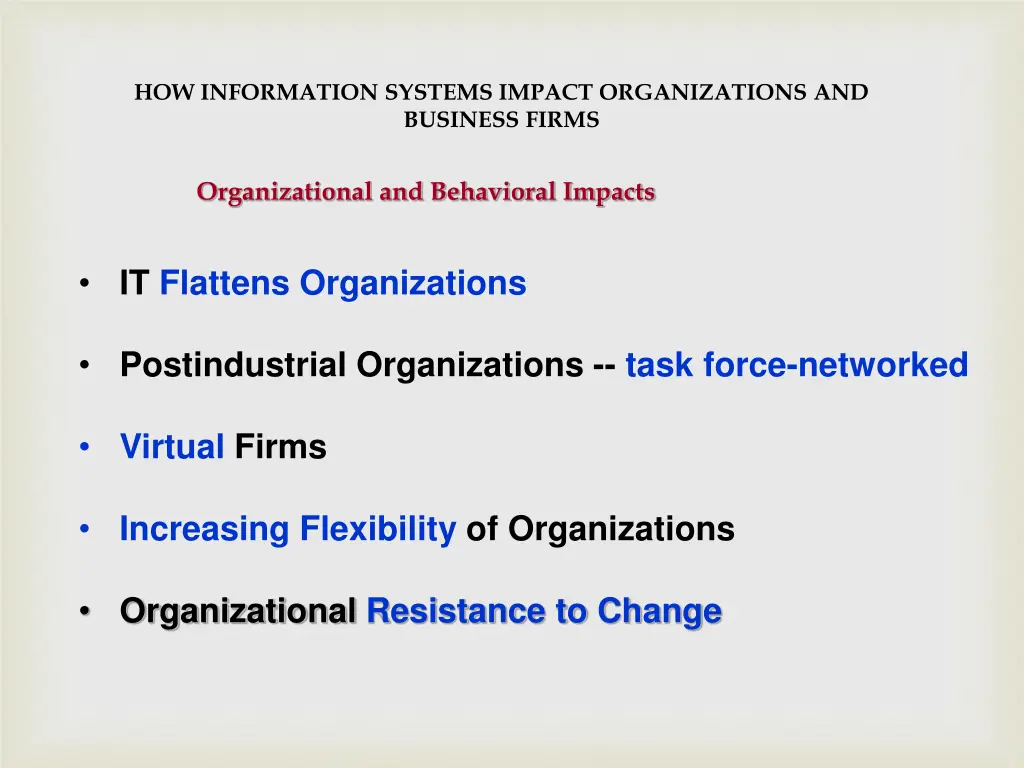 how information systems impact organizations 2