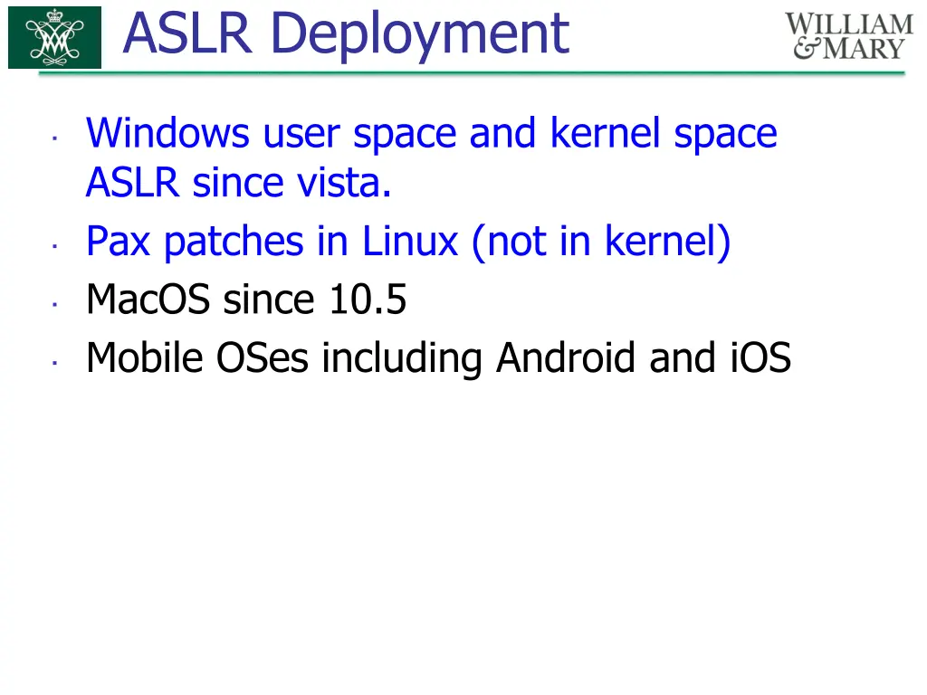 aslr deployment