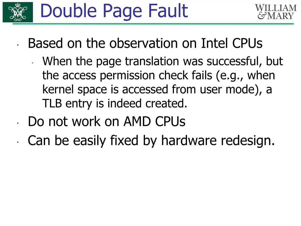 double page fault