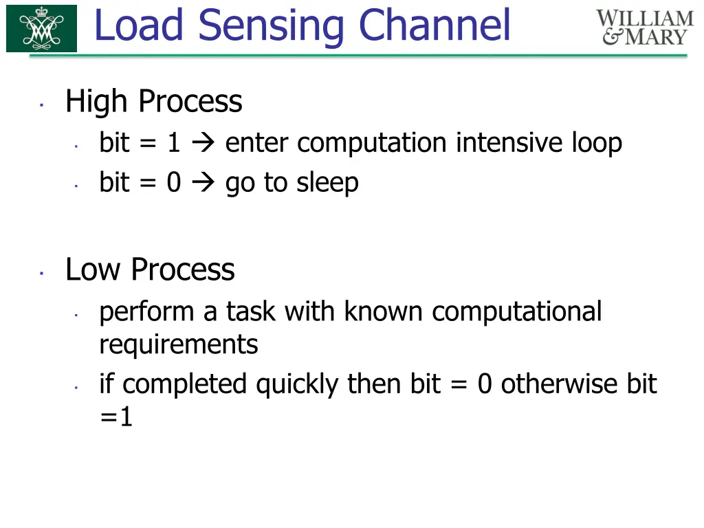 load sensing channel