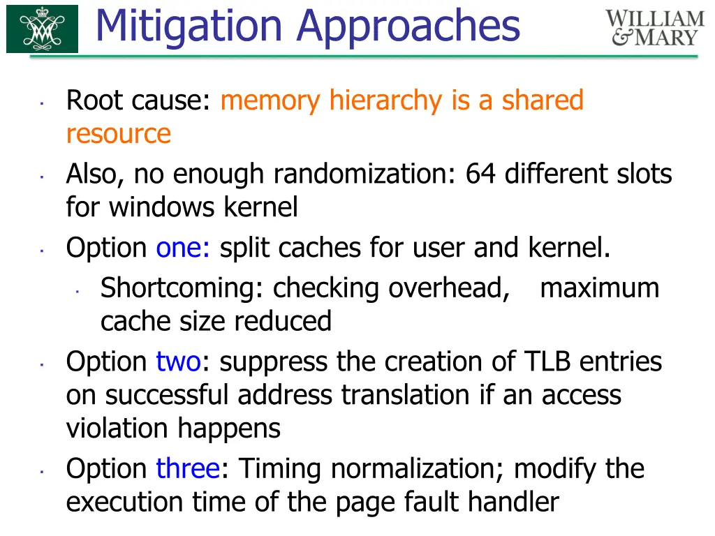 mitigation approaches