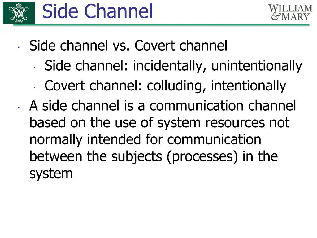 side channel