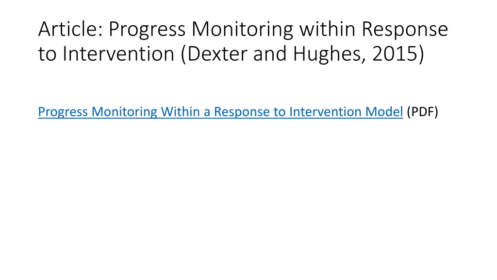 article progress monitoring within response