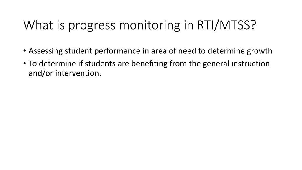 what is progress monitoring in rti mtss