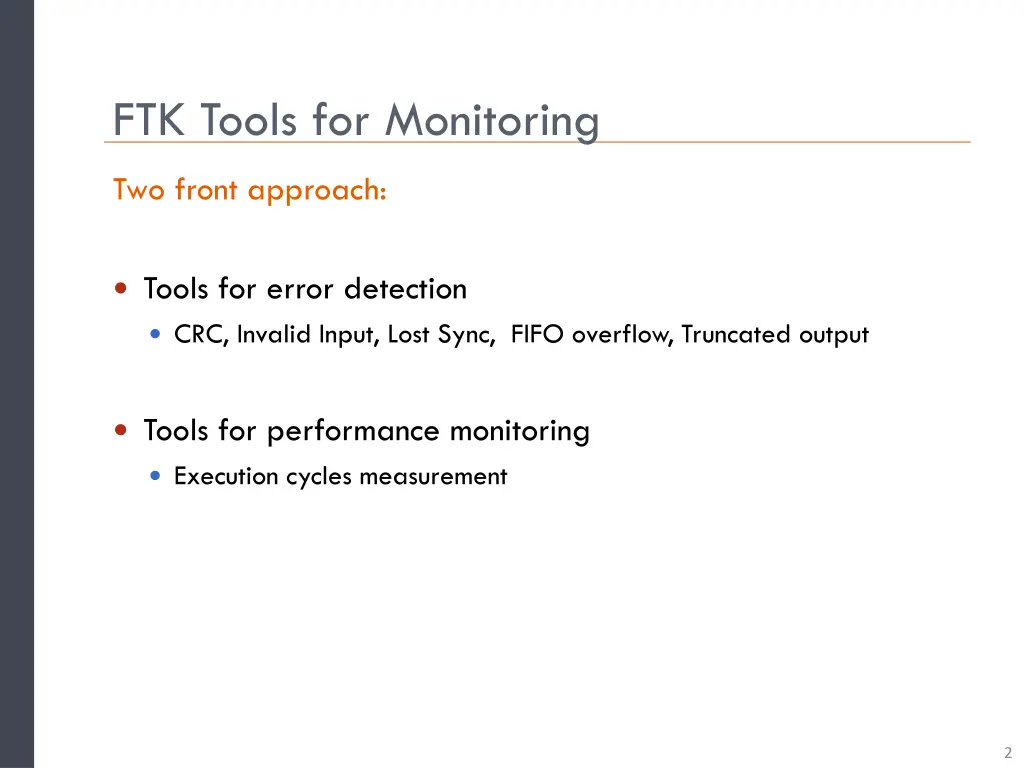 ftk tools for monitoring