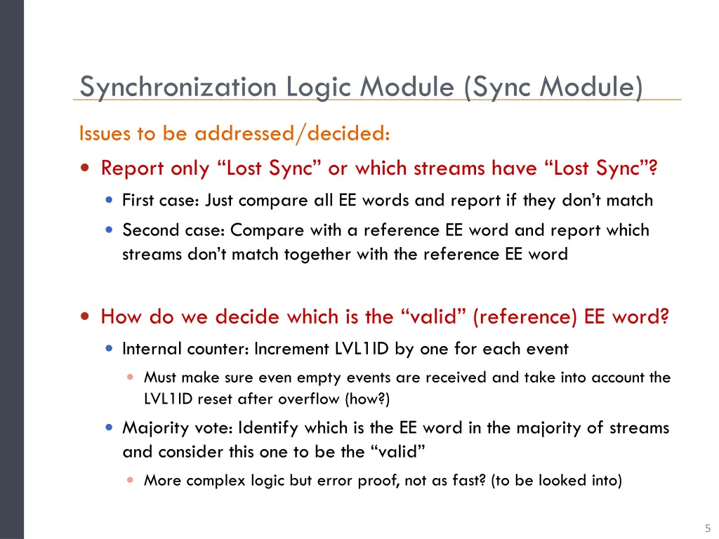 synchronization logic module sync module 1