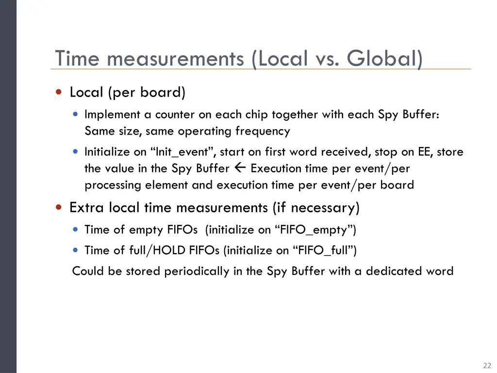 time measurements local vs global