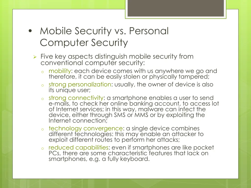 mobile security vs personal computer security