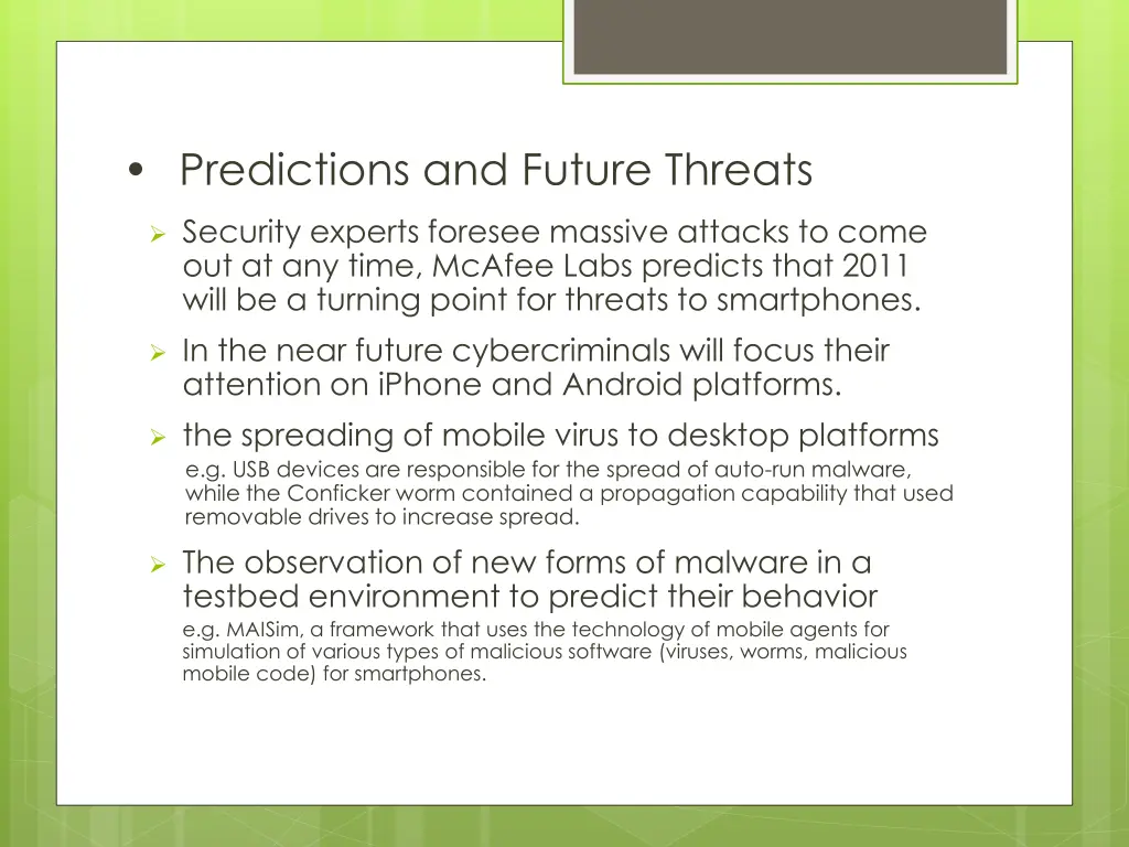 predictions and future threats
