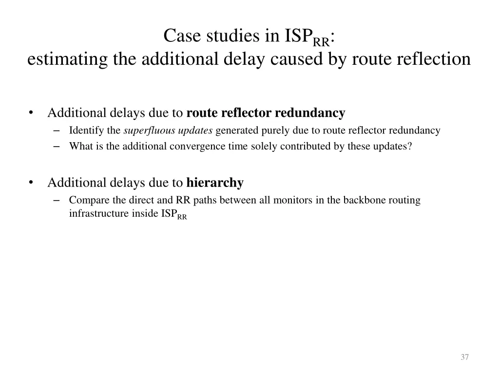 case studies in isp rr
