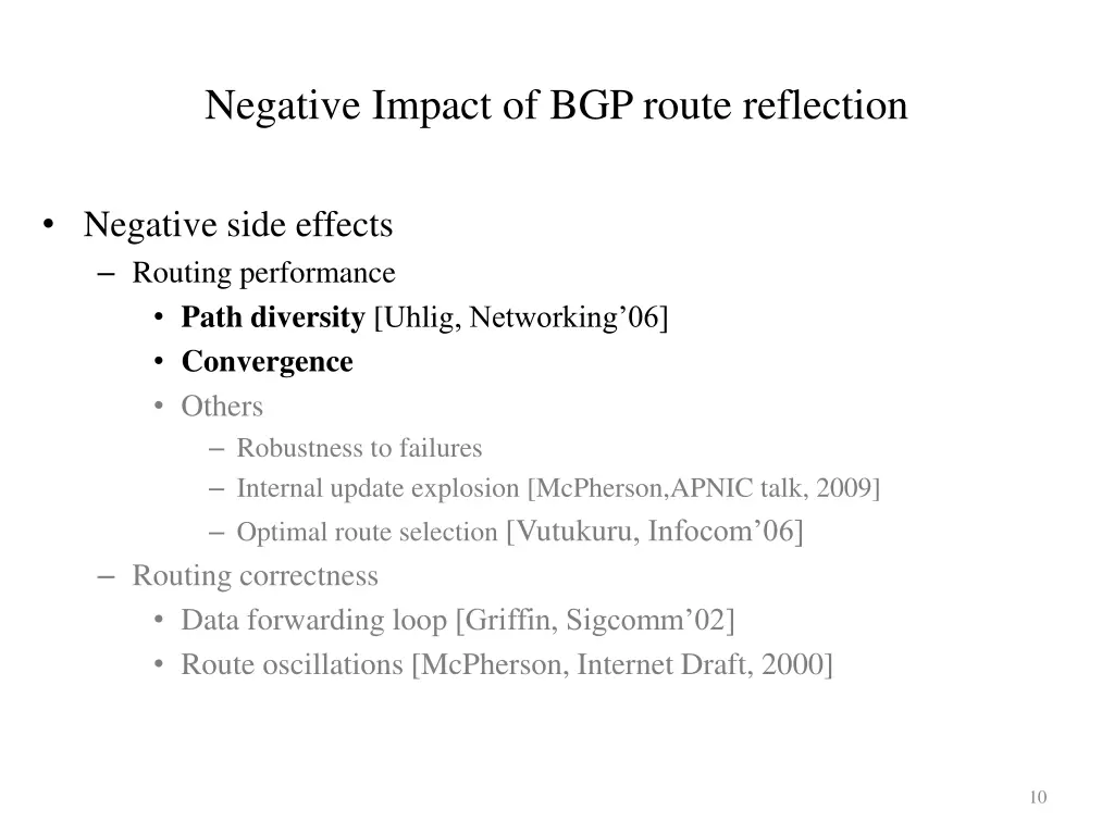 negative impact of bgp route reflection