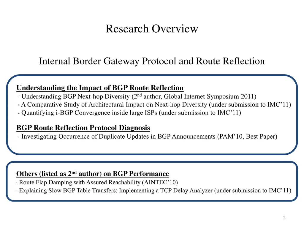 research overview