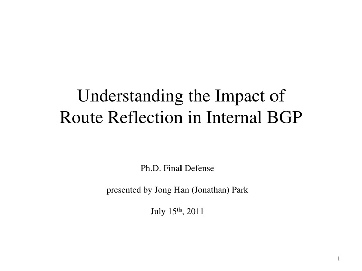 understanding the impact of route reflection