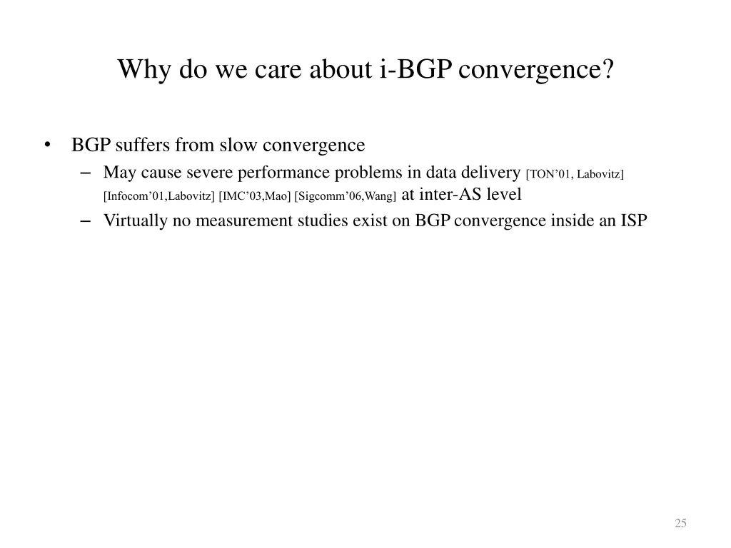why do we care about i bgp convergence