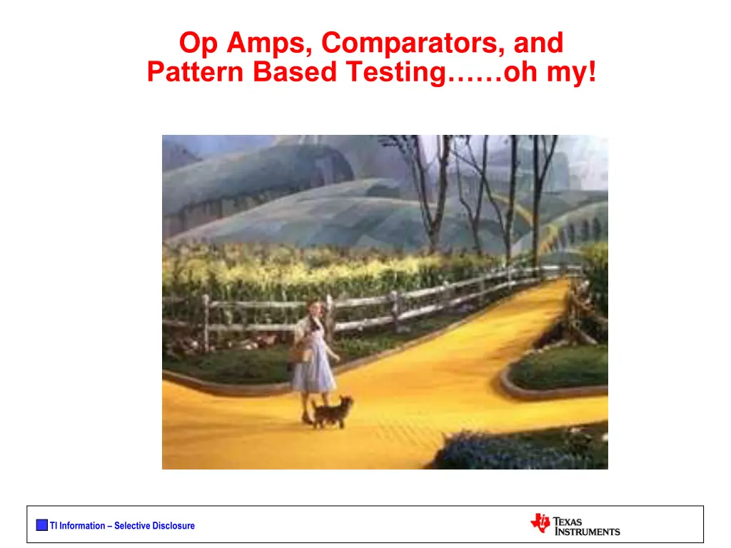 op amps comparators and pattern based testing