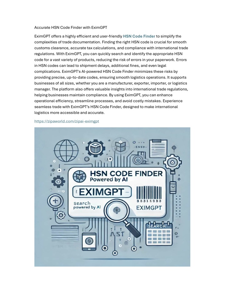 accurate hsn code finder with eximgpt
