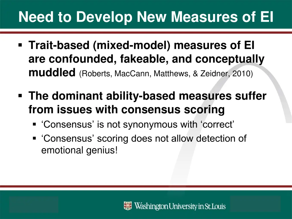 need to develop new measures of ei
