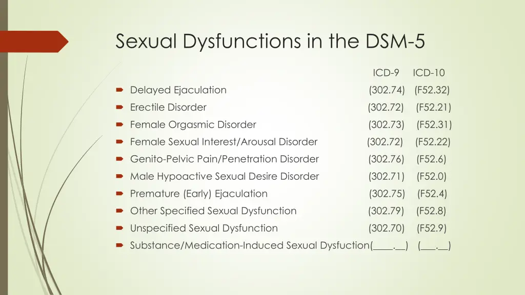sexual dysfunctions in the dsm 5