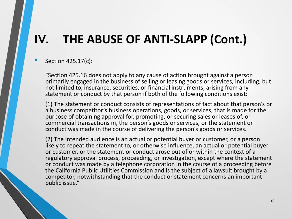 iv the abuse of anti slapp cont 1