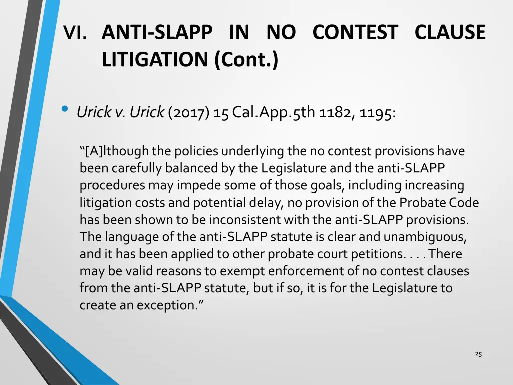 vi anti slapp in no contest clause litigation cont