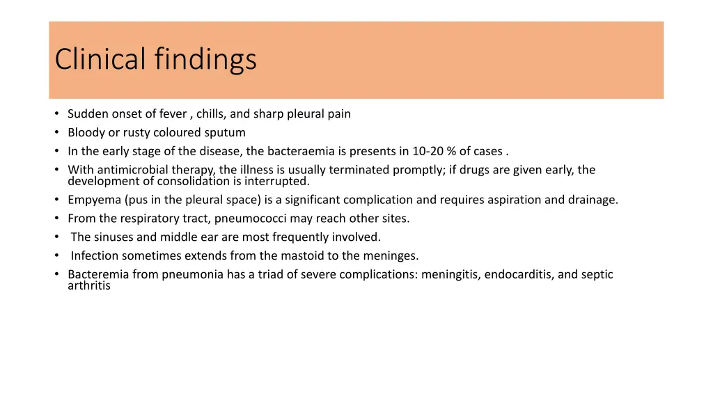 clinical findings
