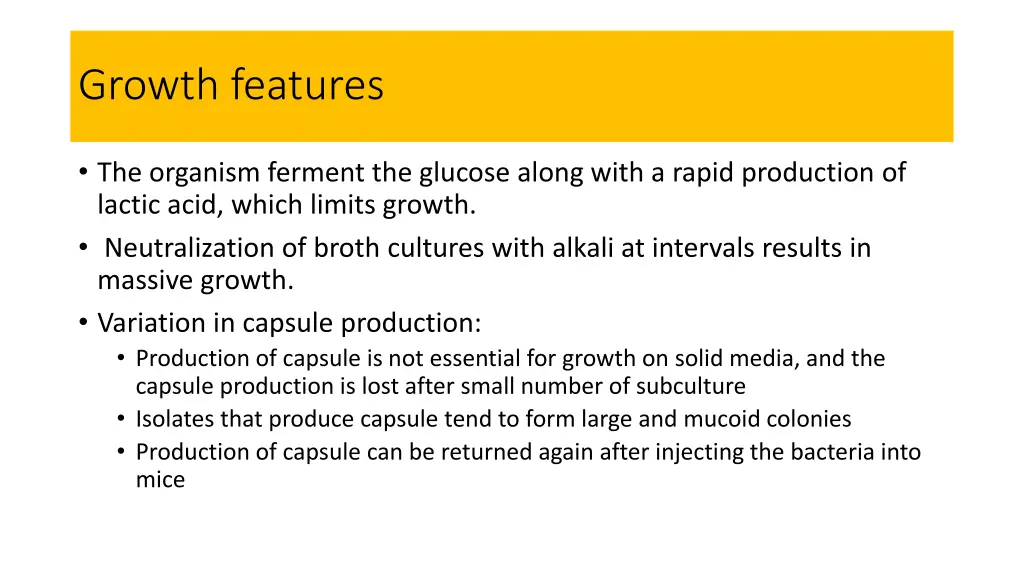 growth features