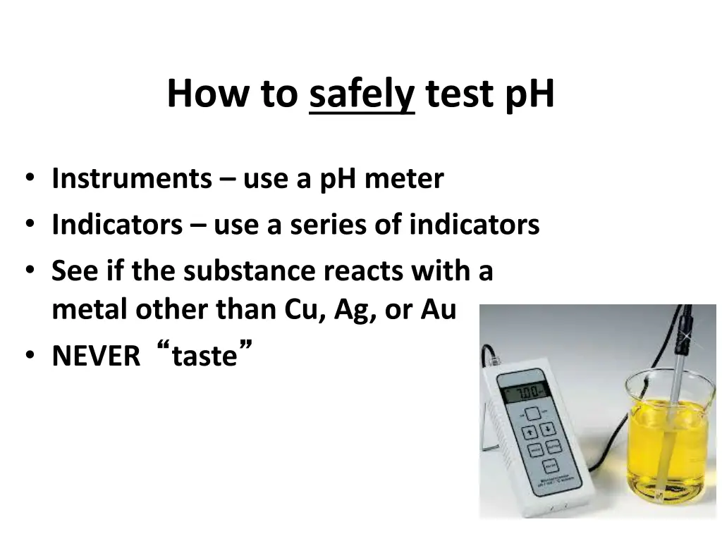 how to safely test ph