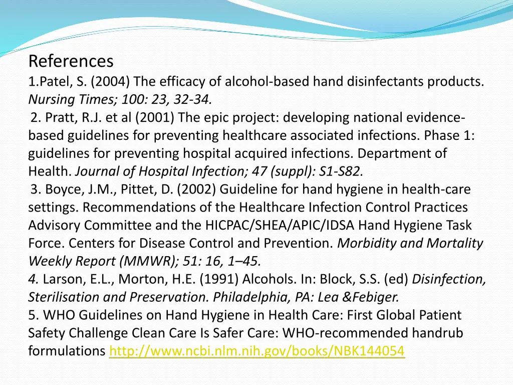 references 1 patel s 2004 the efficacy of alcohol