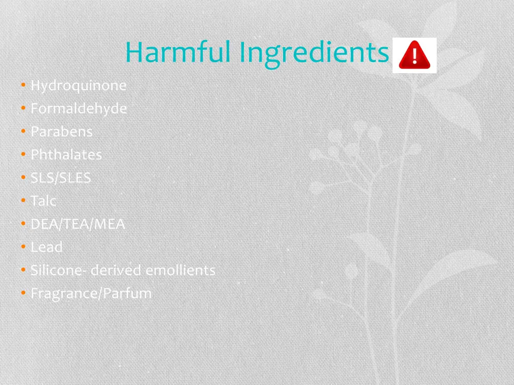 harmful ingredients hydroquinone formaldehyde