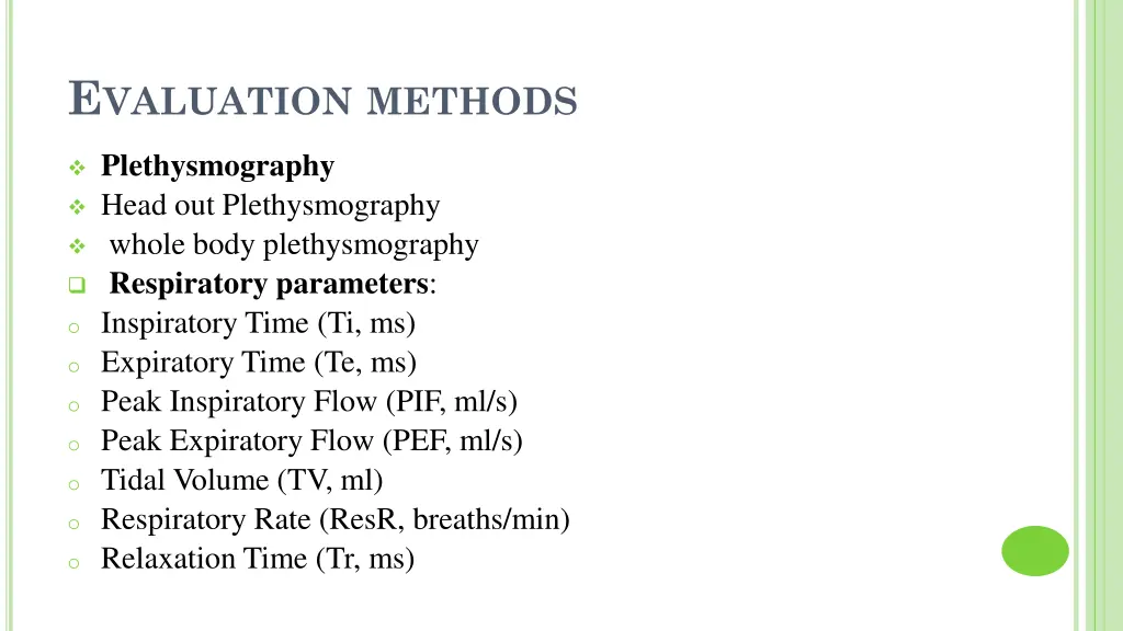 e valuation methods