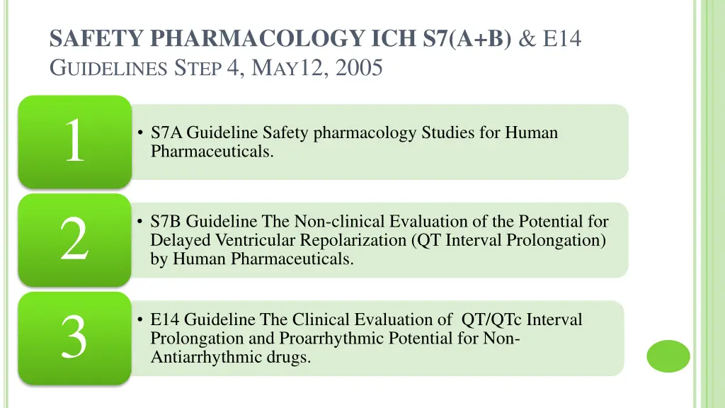 safety pharmacology ich s7 a b e14 g uidelines