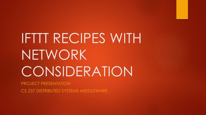 ifttt recipes with network consideration project