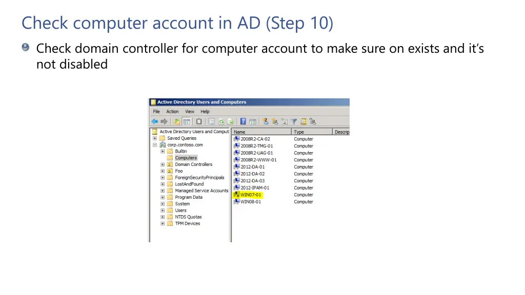 check computer account in ad step 10 check domain