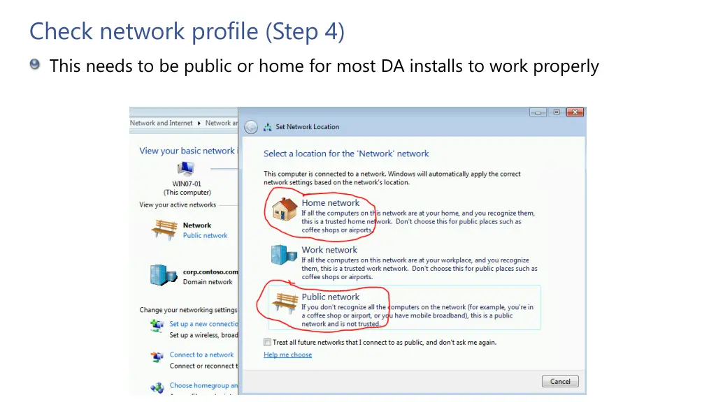 check network profile step 4 this needs