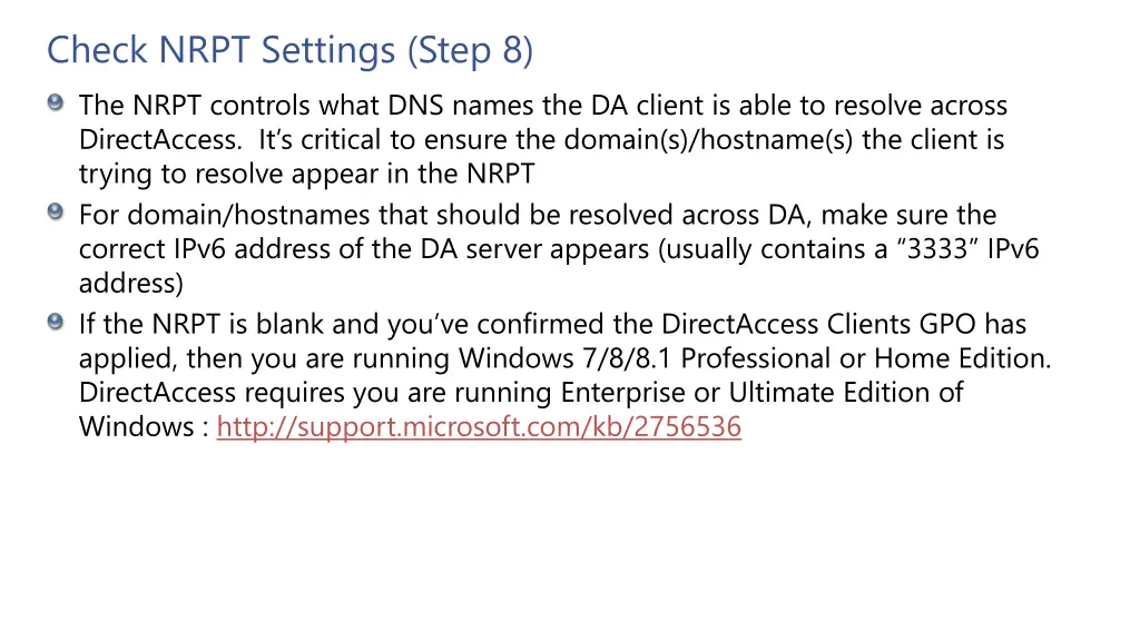 check nrpt settings step 8 the nrpt controls what