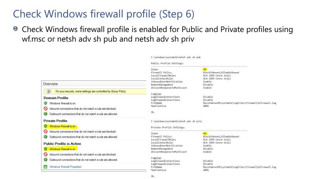 check windows firewall profile step 6 check