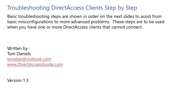 troubleshooting directaccess clients step by step