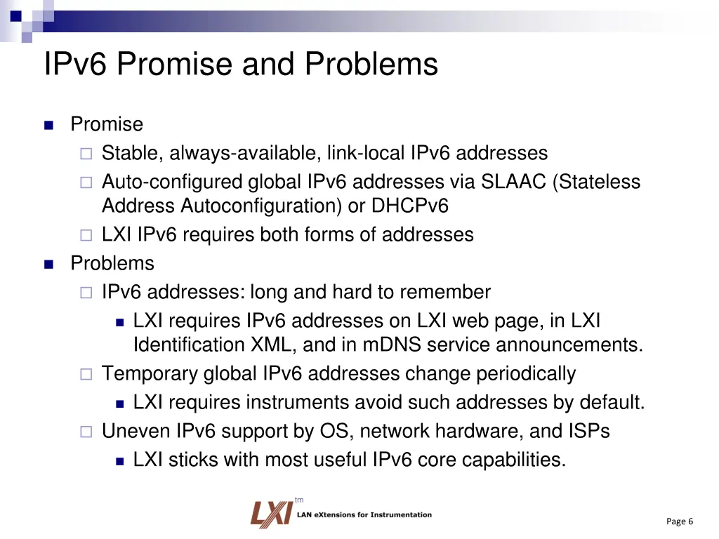 ipv6 promise and problems