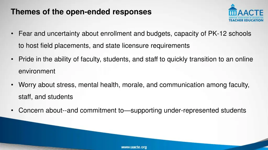 themes of the open ended responses