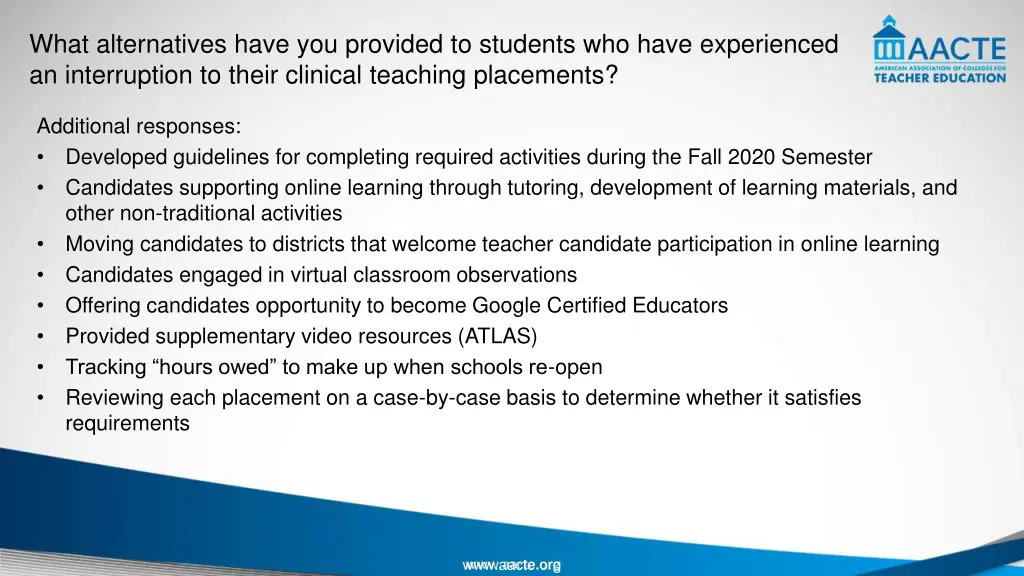 what alternatives have you provided to students 1