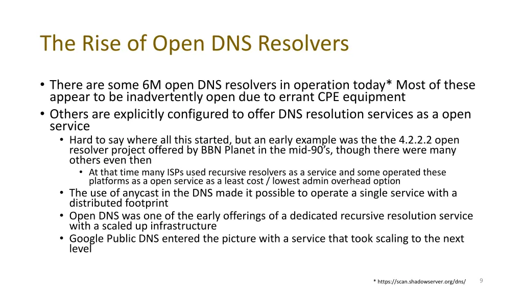 the rise of open dns resolvers