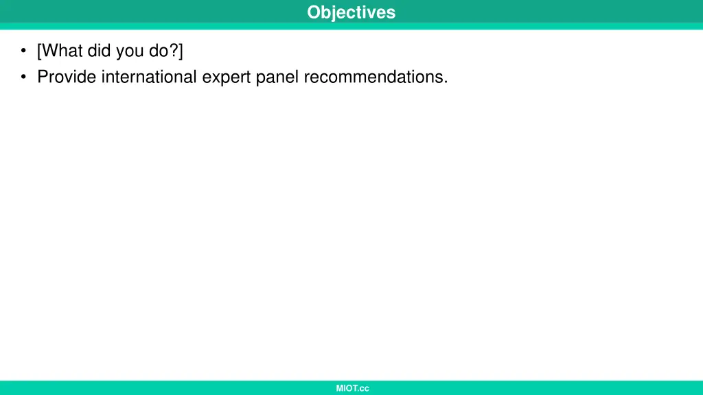 objectives