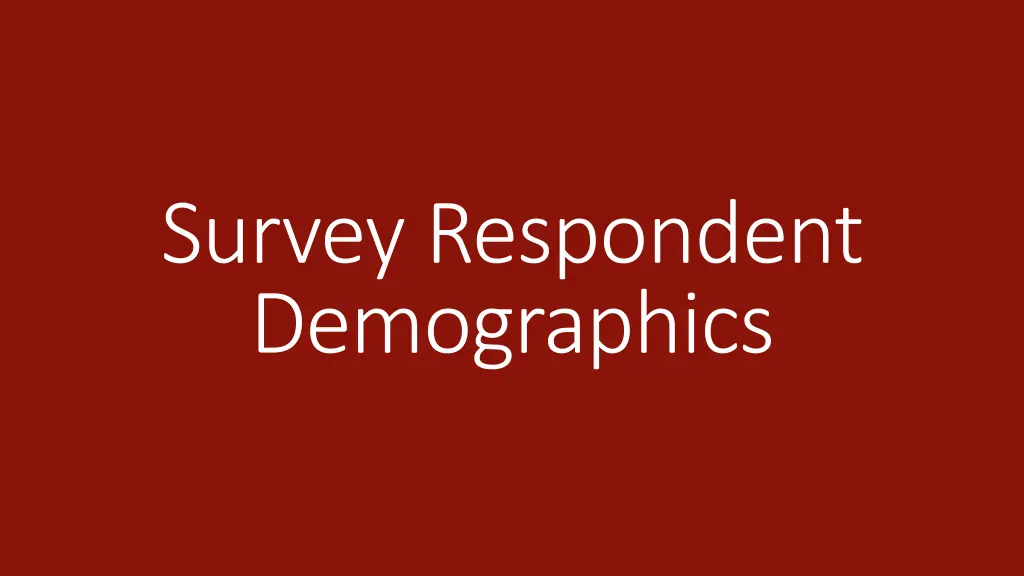 survey respondent demographics