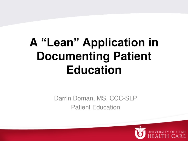 a lean application in documenting patient