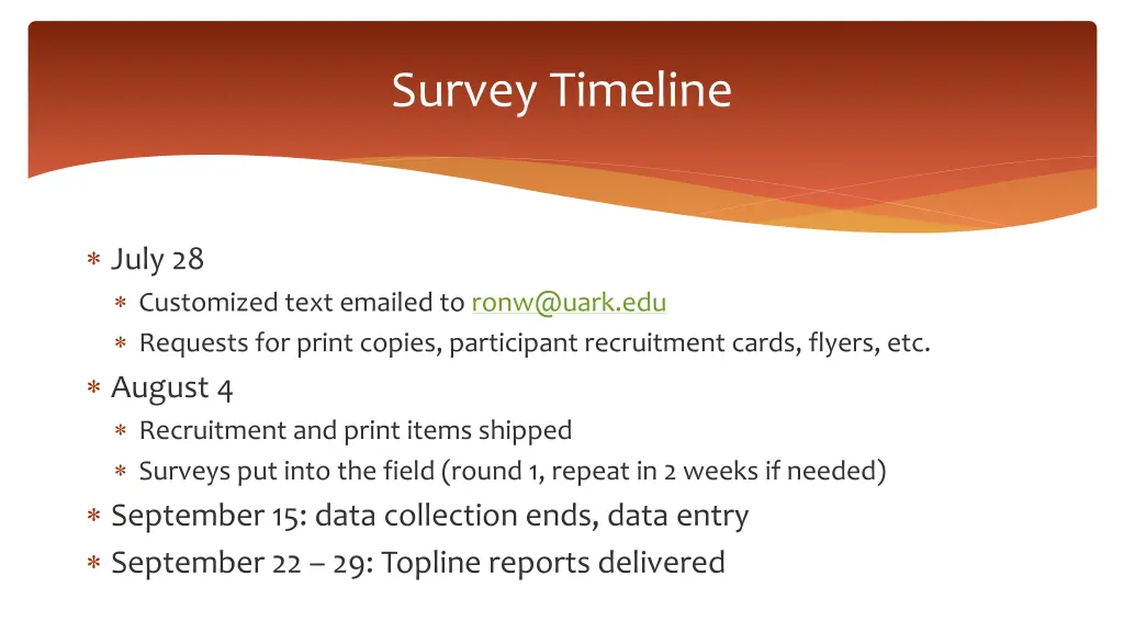 survey timeline