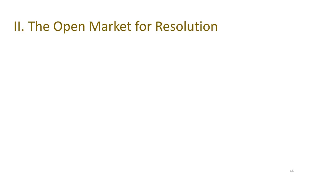 ii the open market for resolution