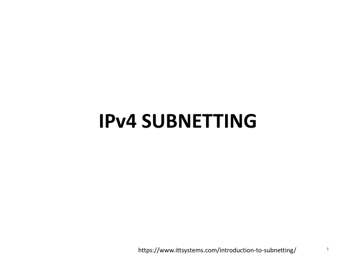 ipv4 subnetting