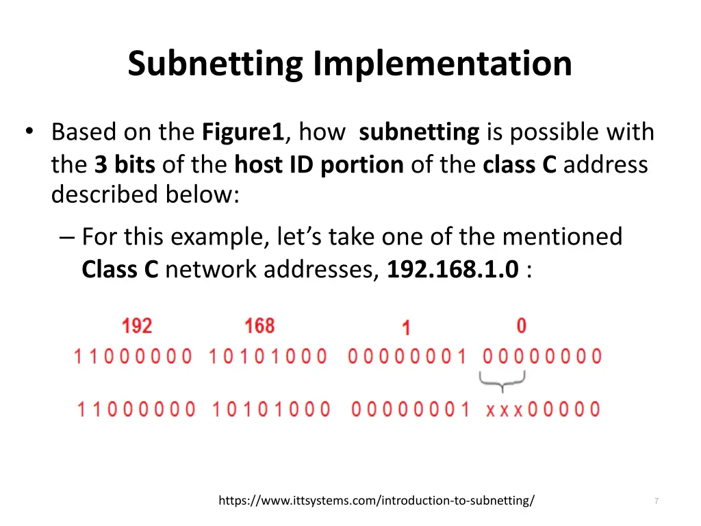 subnetting implementation 1