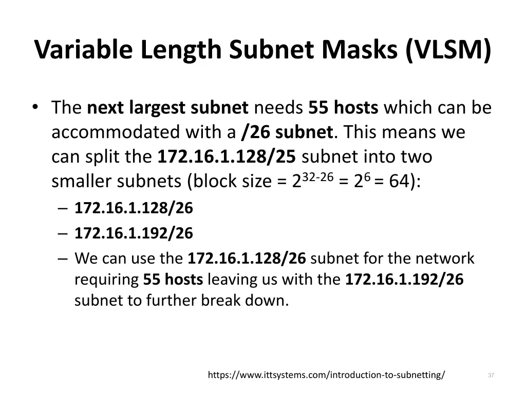 variable length subnet masks vlsm