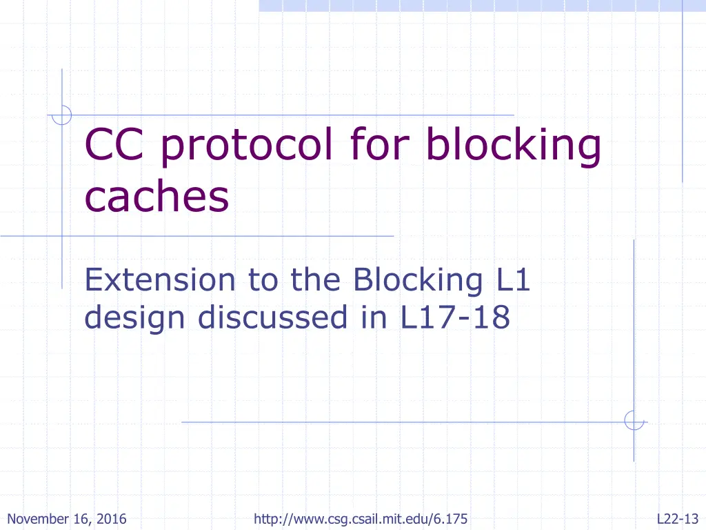 cc protocol for blocking caches